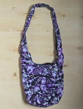 Skull Pattern Purple Crossbody Bag - Women's Shoulder Bag